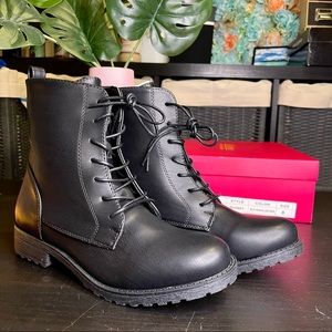 Catherine Catherine Milandrino Vegan Leather Combat Lace Boots *New*